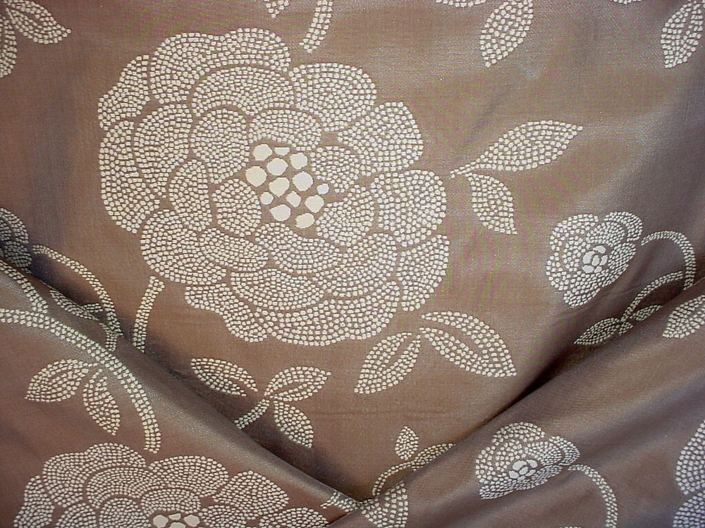 8-3/8Y GP & J Baker LB50002 Rosetta Bronze Silk Damask Drapery Upholstery Fabric
