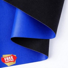 PYGMTYU Faux Leather Fabric Royal Blue 1ft Soft Skin Grain PU Vinyl