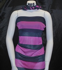Tencel Recycled Polyester Knit Jersey Yarn Dyed Fabric Ecofriendly Stripes 5 oz