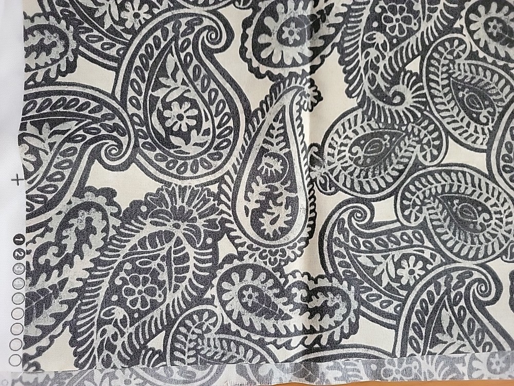 Tommy bahama Outdoor Fabric Screen Print 2 Pcs Remnants Grey Paisley Upholstery