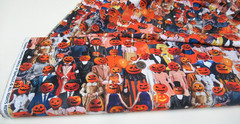 Timeless Treasures quilt-craft fabric PUMPKIN HEAD multi 2 yds (cd-2915) Wicked