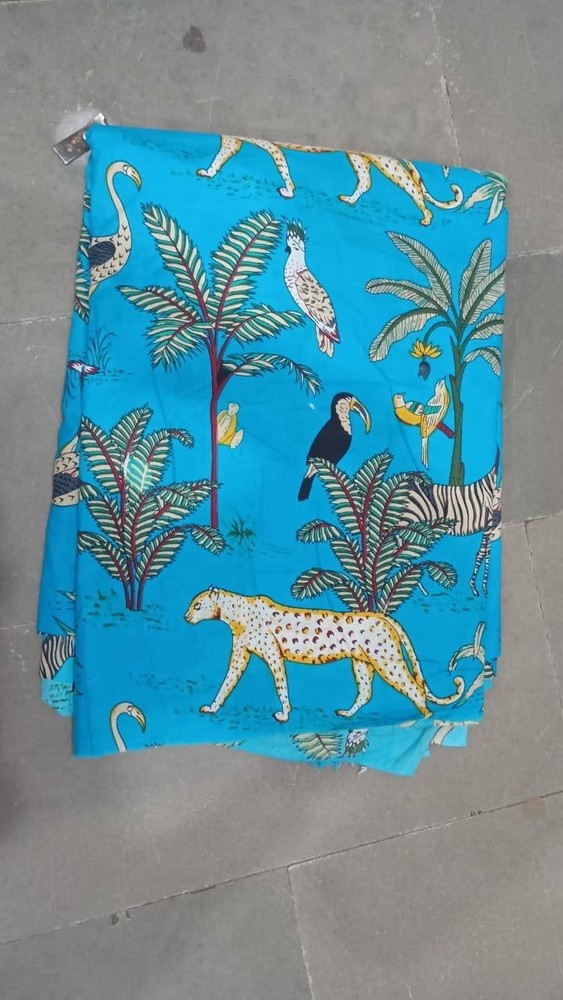 5 Yard Fabric Indian Animal Hand Block Print Cotton Fabric Sewing Fabrics