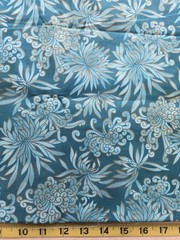 Blank Quilting Fabric 2008 Green Gold Metallic Floral Cotton 82″ x 43″ Quilt