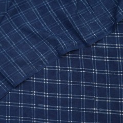 1 Yard Indian Hand Block Print Indigo Blue Cotton Natural Sanganeri Print Fabric