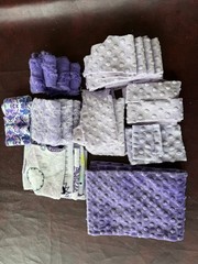 Miscellaneous Random Fabric Scraps MINKY CUDDLE DOT ROSEBUD PRINTS COLOR THEMES