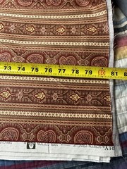 8+ Yards Waverly Sedrick Stripe Fabric Yardage Made in USA Red Gold 55×320”