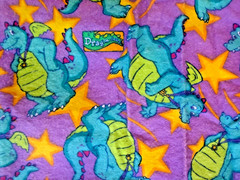 Vintage Dragon Tales Blue Dragon Ord with Stars Scrap Fabric Piece 2003 Rare!