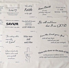 Christian Scripture Fabric Panel 19×43 Quilt Blocks Faith Bible Verses