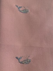 Fabric For Quilt Squares 4 Pieces Cotton Embroidered Whales Whale Print Pink