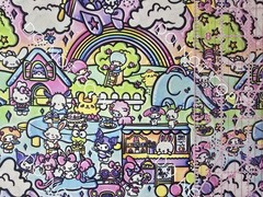 Custom 100% Cotton Woven Fabric Hello Kitty Sanrio Sketch By The 1/4 Yard 9×56