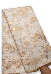 Amibric Beautiful French Jacquard Lace Fabric Gild Embroidery Nigerian 2 1/2 yar