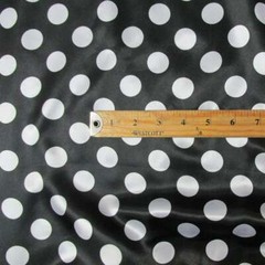 Black white 1.5″ polka dot charmeuse Fabric, decor clothing events accessories