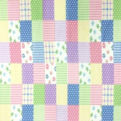 Colorful Patchworks Print Fleece Fabric – 60″ Wide – Sold by The Yard & Bolt