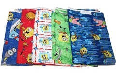 Vintage SpongeBob Fabric 5 Patterns x 1.5 Yds. Each = 7.5 Yards Nickelodeon 2002