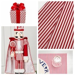 1/8″ and White Striped Fabric – 2 Yard Cut, 60″ Wide, Poplin 2 Yard pre Cut Red