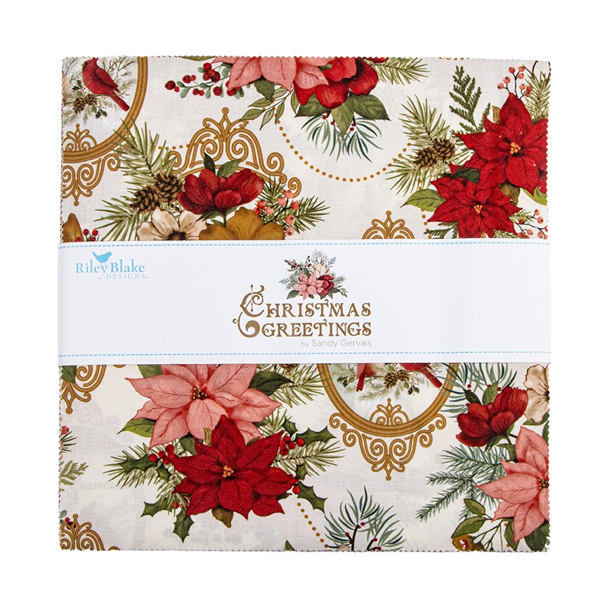 Christmas Greetings 10″ Square Pack by Riley Blake