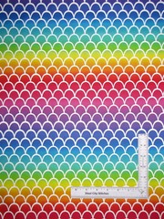 Mermaid Fish Scale Bold Multi Color Rainbow Cotton Fabric Traditions By The Yard