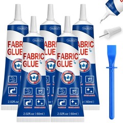 5x60ML Fabric Glue for Clothing – Permanent Washable Adhesive, No-Sew Clear Fusi