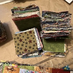 Cotton 2″ Fabric Squares Scrap Lot Multicolor Mixed Prints Patchwork Quilting