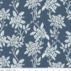 Fat Quarter Riley Blake “Portsmouth” Main Oxford Blue Cotton Quilt Fabric