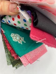 Lot of quilt scrap craft 9 bundles of cotton fabric Flowers Deer poka dot
