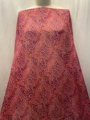 Silk Cotton Blend Batiste Plum Raspberry Paisley Print Fabric By The Yard 56″ W