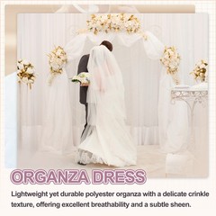 Light Green Sheer Organza Fabric for Wedding Arch Draping, 7 Yards x 30 Inches