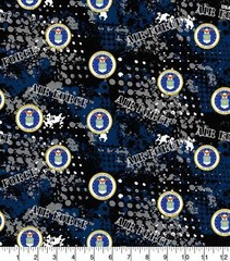 US AIR FORCE – ABSTRACT GEO LOGO 100% Cotton Fabric 1/4 yd, 9″ x 42″