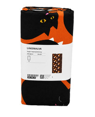 NEW Ikea LAKEMALVA Pre-cut Fabric Orange, Cat Print for Cushions 59×118″