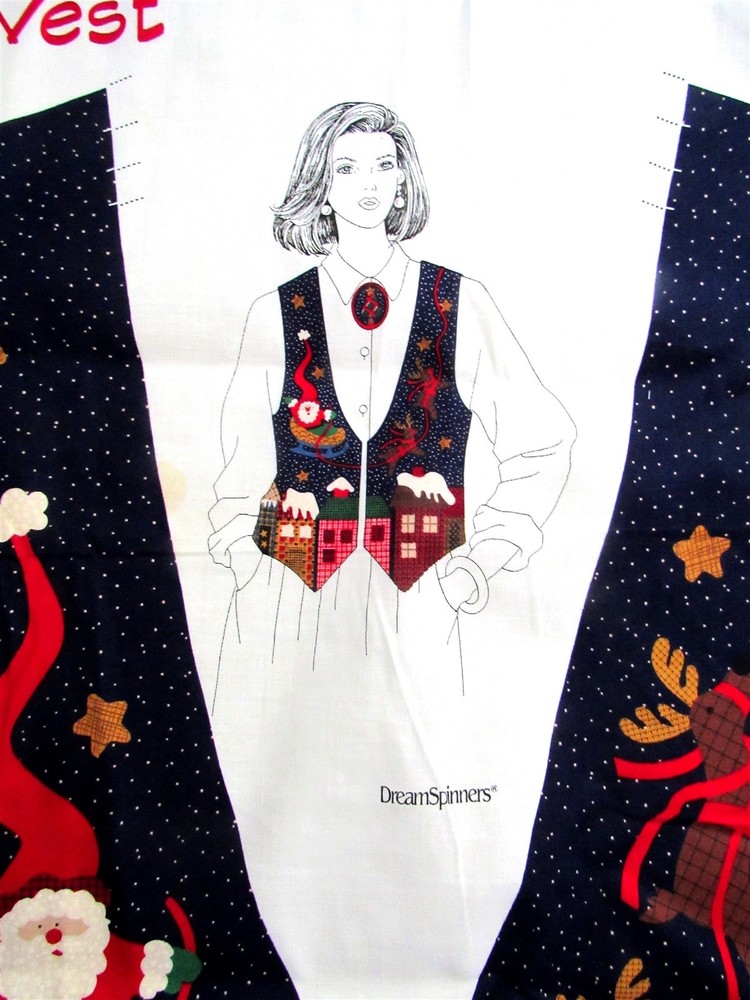 Up On The House Top Adult Vest Craft Panel Sizes XS, S, M & L