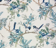 COVINGTON EMILIA MEDITERRANEAN BLUE BIRD FLORAL MULTIPURPOSE FABRIC BY YARD 54″W