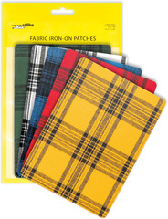 Premium Quality Large Plaid Tartan Fabric Iron-On Patches inside & outside Stron