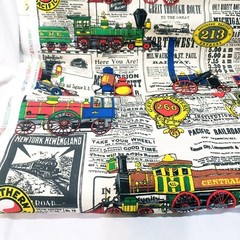 Vintage Train Engine Transportation Travel Fabric By the Yard 43″ House n Home