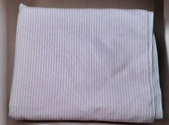 Cotton Flannel Sewing Fabric Pink White Stripes Crafting Material 1 yard x 46″