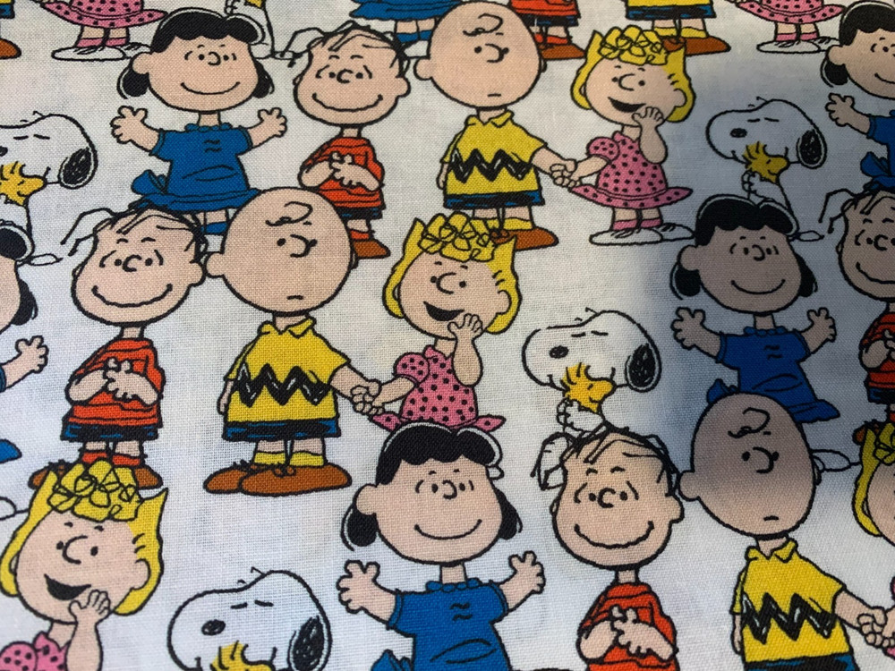Peanuts Scrap 9″x 21”, Cotton Fabric Fat eighth, Charlie Brown Snoopy Linus Lucy