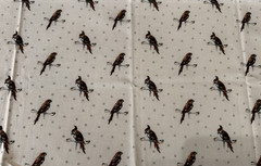 Brown Parrots on Beige Fabric 9 IN X 36 IN