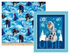 Disney Frozen Olaf fabric panel plus 1-1/4 yards Scenic fabric