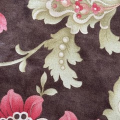 Shangri-la 3 Sisters Moda Asian Inspired Floral Brown Background Fabric 2.2yds