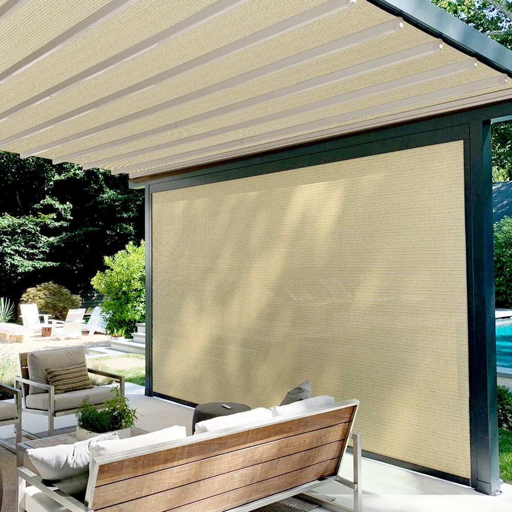 6ft Beige Sun Shade Fabric Roll Replaceable Canopy Pergola Multi-purpose Cloth
