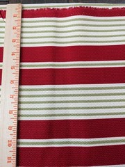 Waverly Inspirations Screen Print Red Green Stripes Fabric 2 Yards PRE CUT