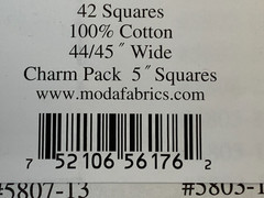 Lot of 5 Misc. 5″ Charm Packs ~ Kona Moda Wilmington Prints ~42 Squares per Pack