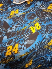 Nascar Fabric #24 Jeff Gordon, Spring Industries #7273, Blue, Yellow, 1.75 yard