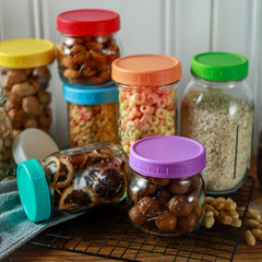 18 Pack Wide & Regular Mouth Mason Jar Lids with Silicone Rings Leakproof Plasti