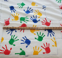 Princess Fabric Child’s Painting Craft Smock Handprints Cut & Sew Panel 60″x 35″