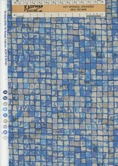 OOP Carla Miller Mosaic Blues Squares Rowan Fabrics CM19 Cotton Fabric 2yd x 45″