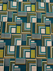 Polyester High Quality Design – Forest Green Gold Black Yellow Cream Beige