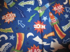 Cotton Fabric Outer Space Rockets on Blue Camelot Cottons 1 yd x 44