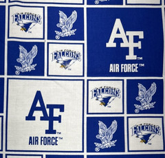 Air Force Falcons Blue White Collage Cotton Fabric by Sykel BTHalfY #32