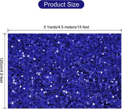 Sequin Fabric Bright Blue, 5 Yards Length 3.9 Feet Wide Velvet Fabric, Mesh Fabr