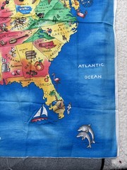 Fabric Traditions Map of the USA 2001 Cotton Fabric Panel Craft Sewing 35 x 44″